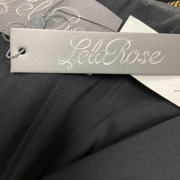 LELA ROSE BLACK / GOLD JACQUARD STRAPLESS COLUMN DRESS - Picture 5 of 6